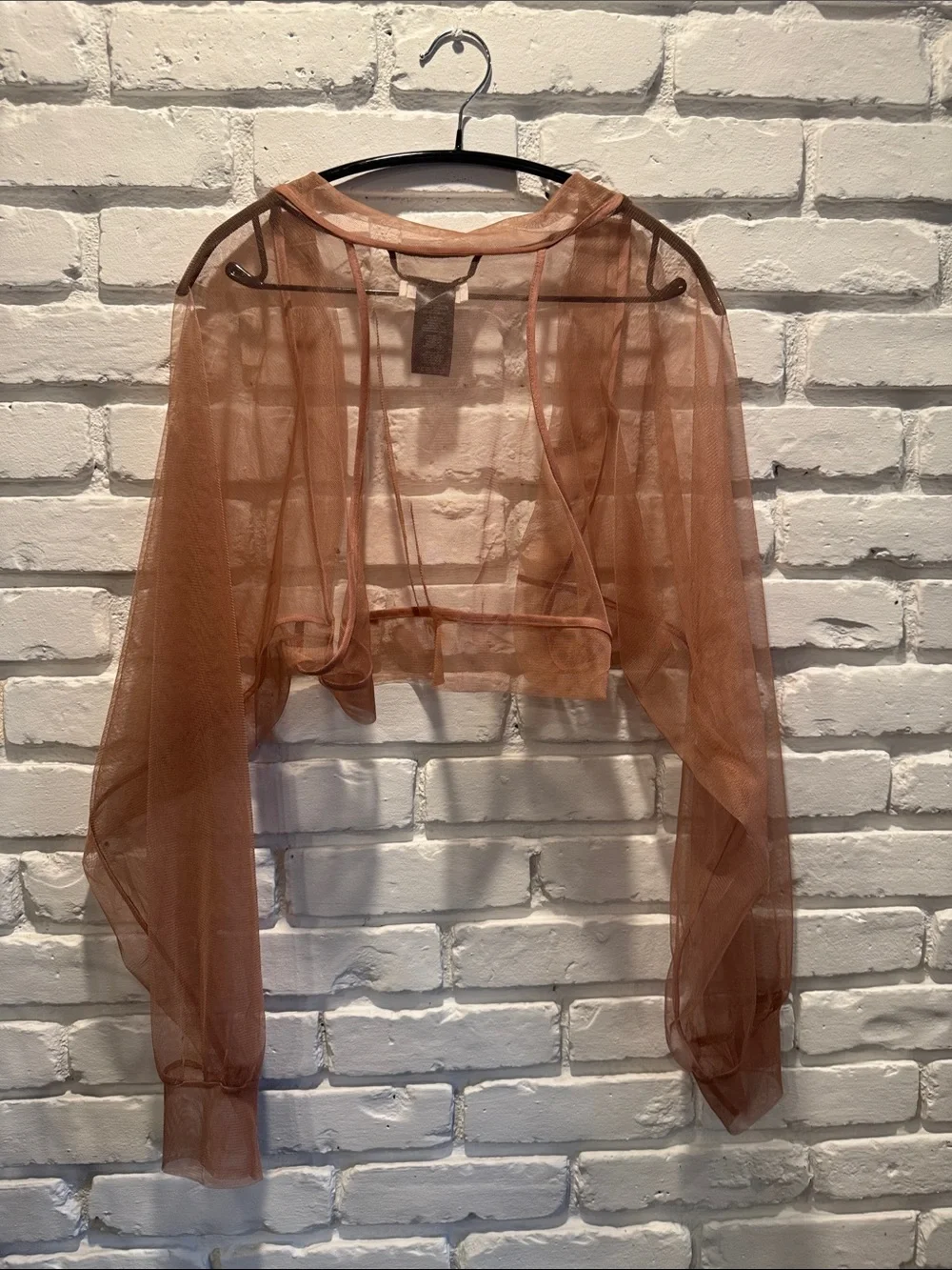 MARCELLA NYC NWOT Olympia Sheer Mesh Bolero in Dusty Pink - Picture 5 of 6